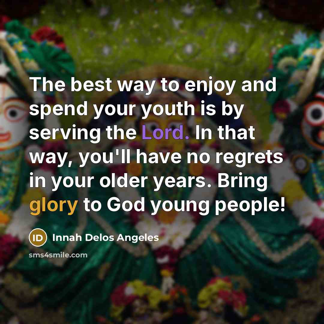 “The best way to enjoy and spend your youth is…” quote by Innah Delos Angeles