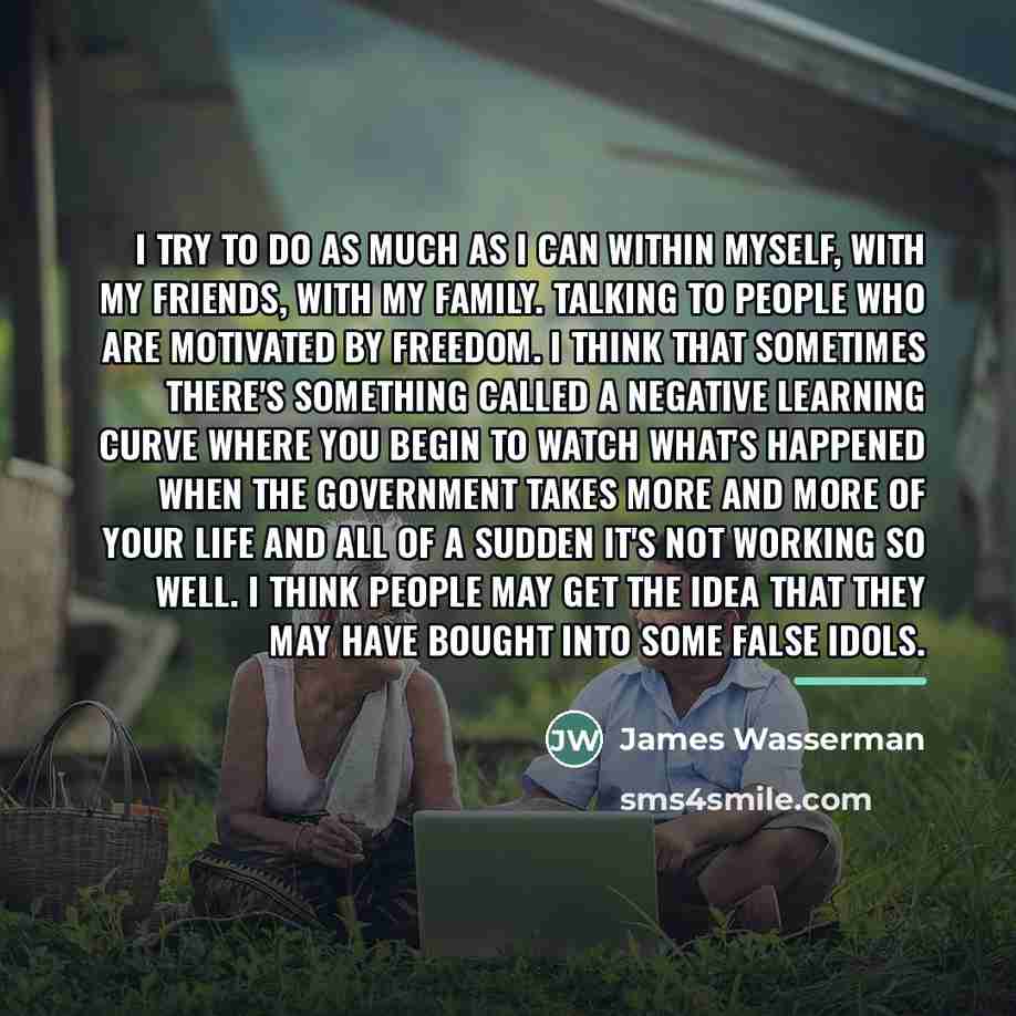 “I try to do as much as I can within…” quote by James Wasserman