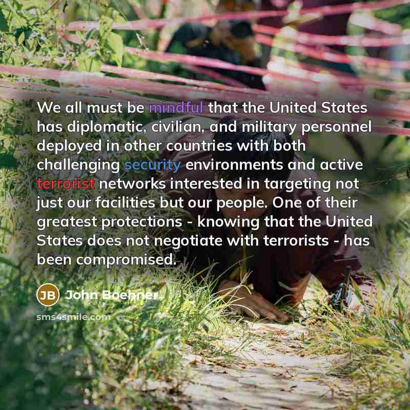 “We all must be mindful that the United States has…” quote by John Boehner