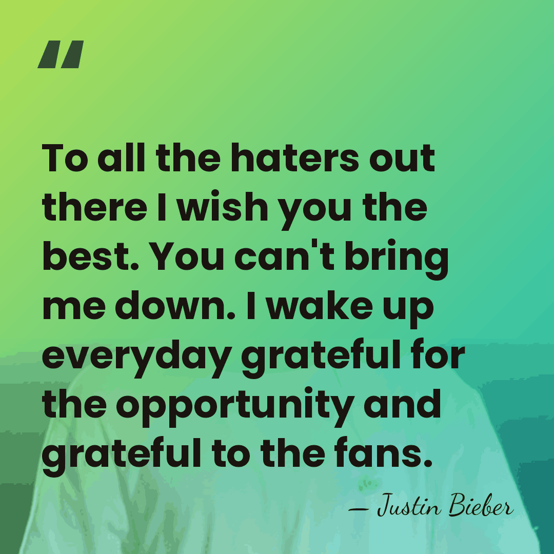 To all the haters out there I wish you the best. You&hellip; - Justin Bieber