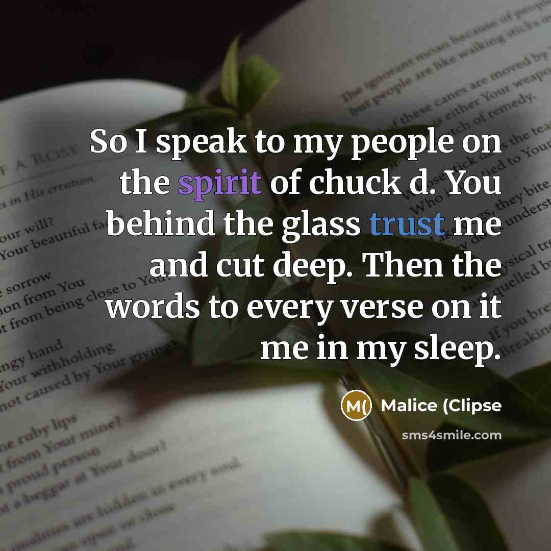 “So I speak to my people on the spirit of…” quote by Malice (Clipse