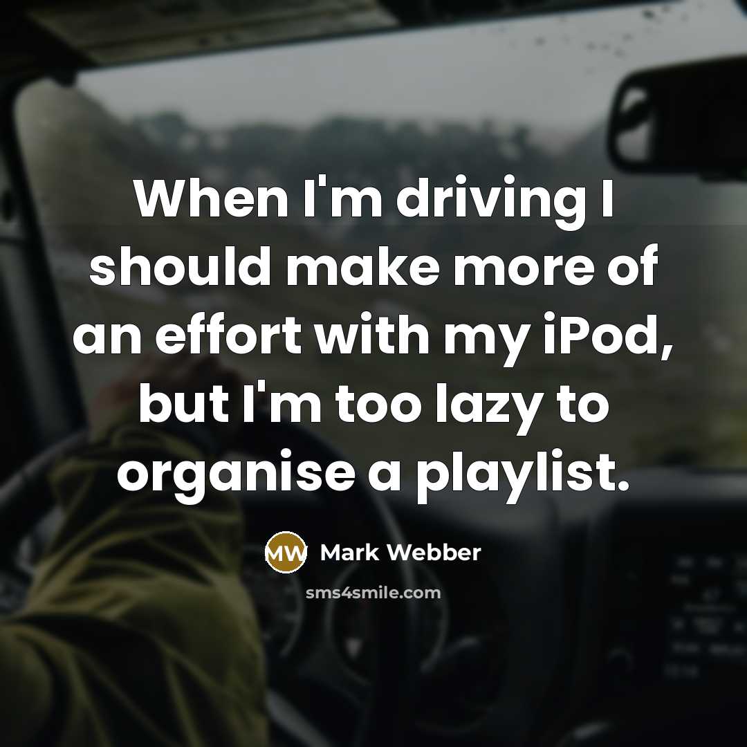“When I'm driving I should make more of an effort…” quote by Mark Webber