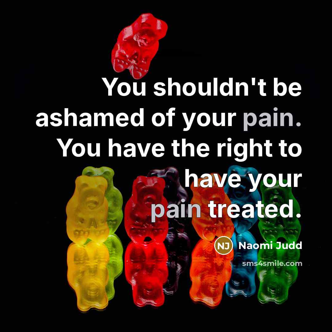 “You shouldn't be ashamed of your pain. You have the…” quote by Naomi Judd