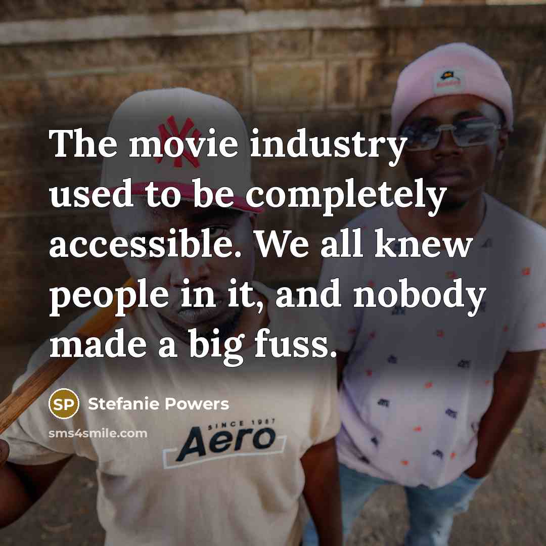 “The movie industry used to be completely accessible. We all…” quote by Stefanie Powers