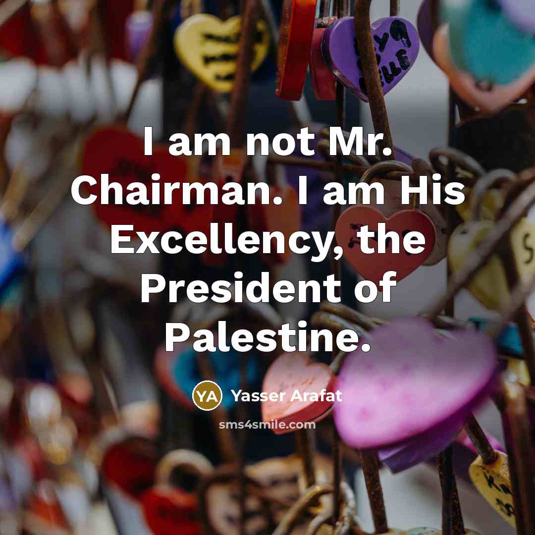 “I am not Mr. Chairman. I am His Excellency, the…” quote by Yasser Arafat