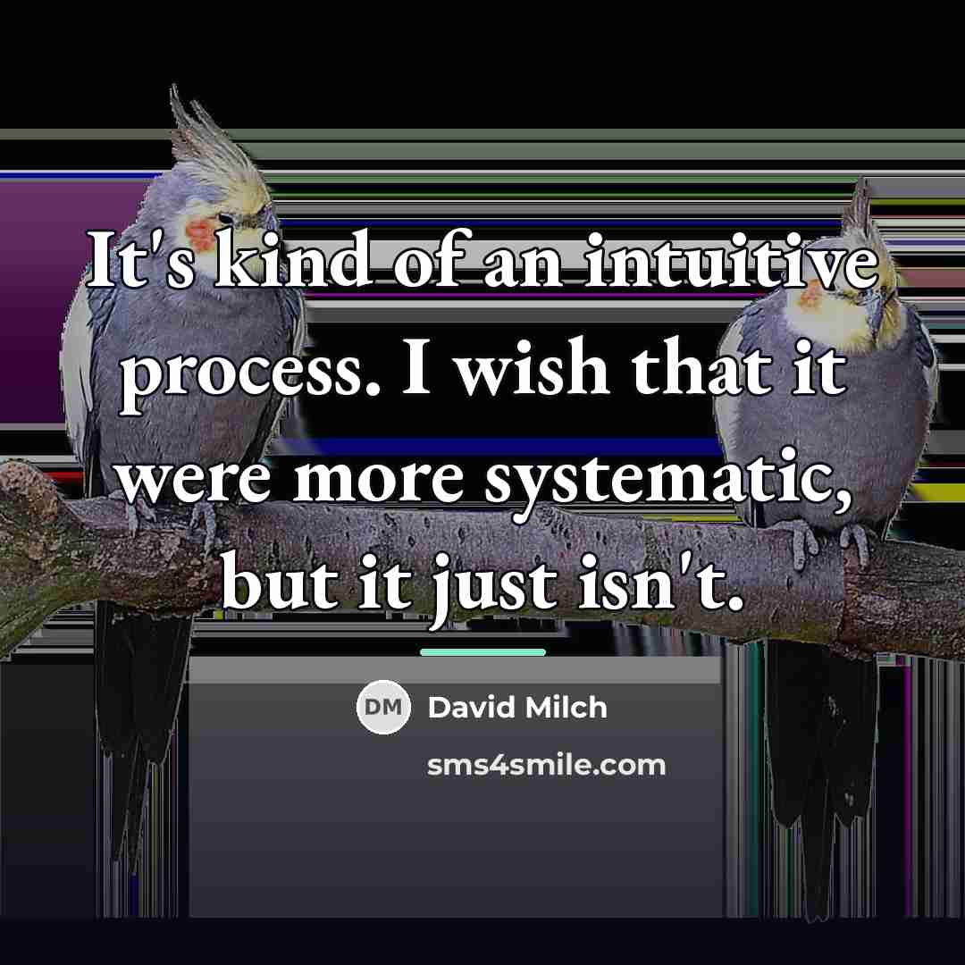 “It's kind of an intuitive process. I wish that it…” quote by David Milch