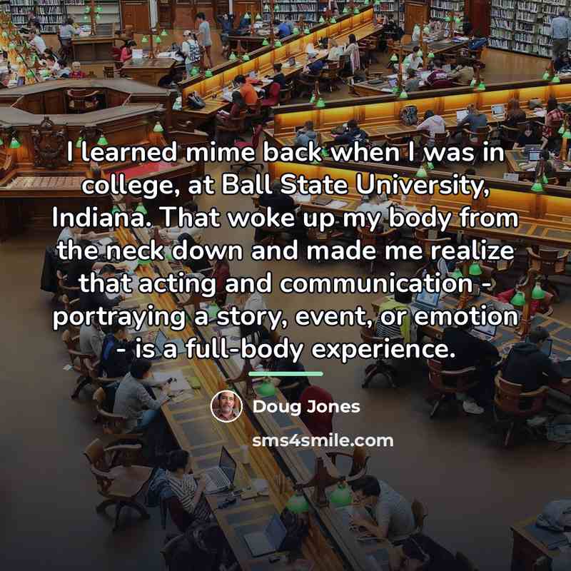 “I learned mime back when I was in college, at…” quote by Doug Jones
