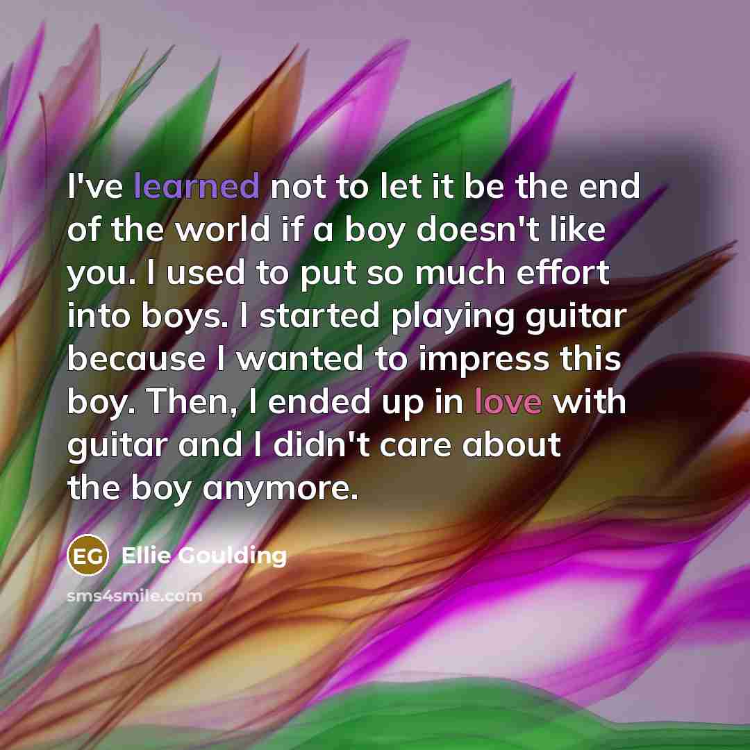 “I've learned not to let it be the end of…” quote by Ellie Goulding
