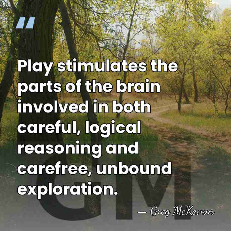 Play stimulates the parts of the brain involved in both careful, logical&hellip; - Greg McKeown