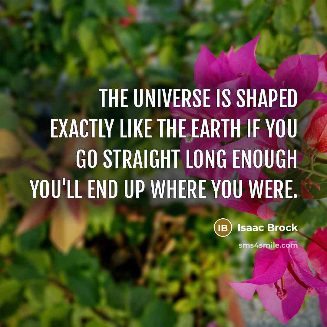 “The universe is shaped exactly like the earth if you…” quote by Isaac Brock
