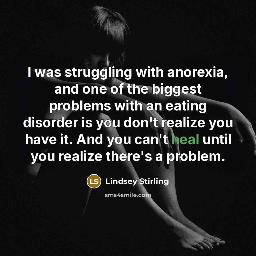 “I was struggling with anorexia, and one of the biggest…” quote by Lindsey Stirling
