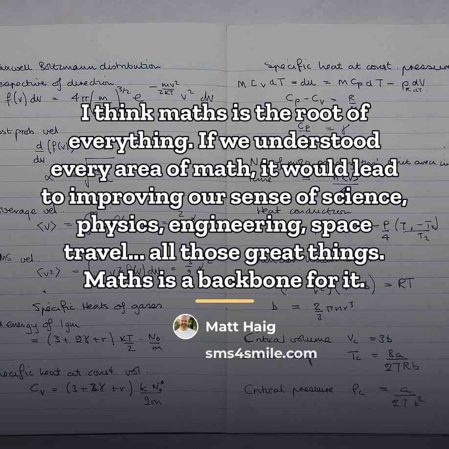 “I think maths is the root of everything. If we…” quote by Matt Haig