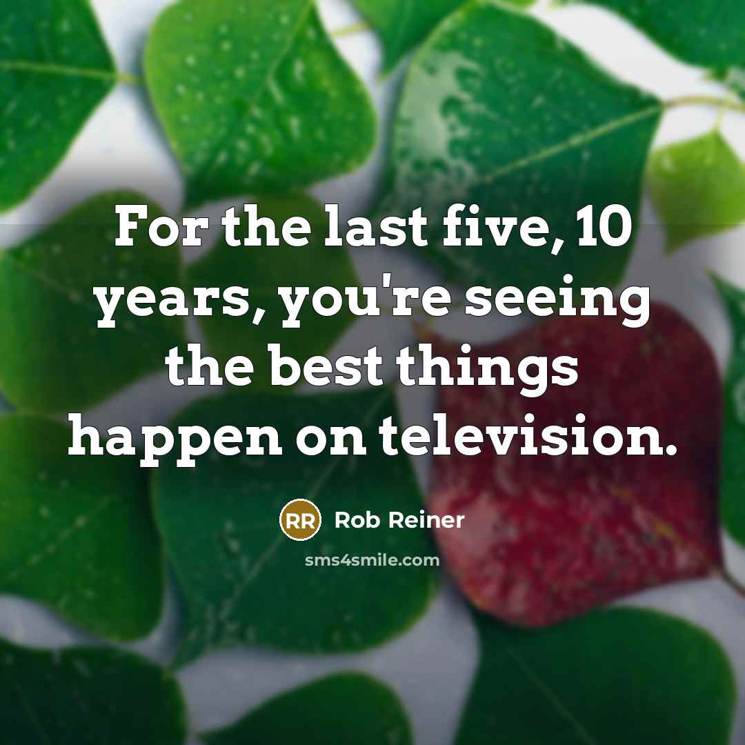 “For the last five, 10 years, you're seeing the best…” quote by Rob Reiner