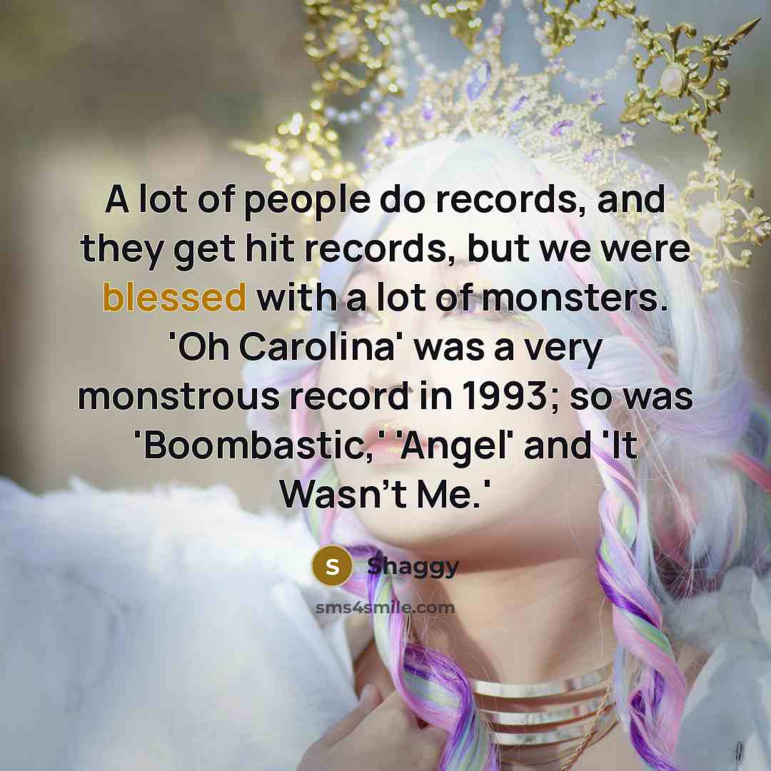 “A lot of people do records, and they get hit…” quote by Shaggy