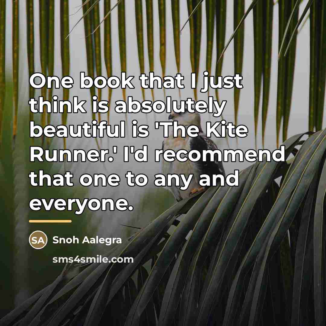 “One book that I just think is absolutely beautiful is…” quote by Snoh Aalegra