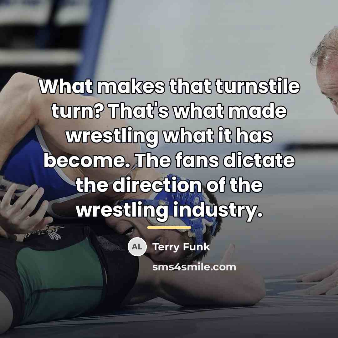 “What makes that turnstile turn? That's what made wrestling what…” quote by Terry Funk