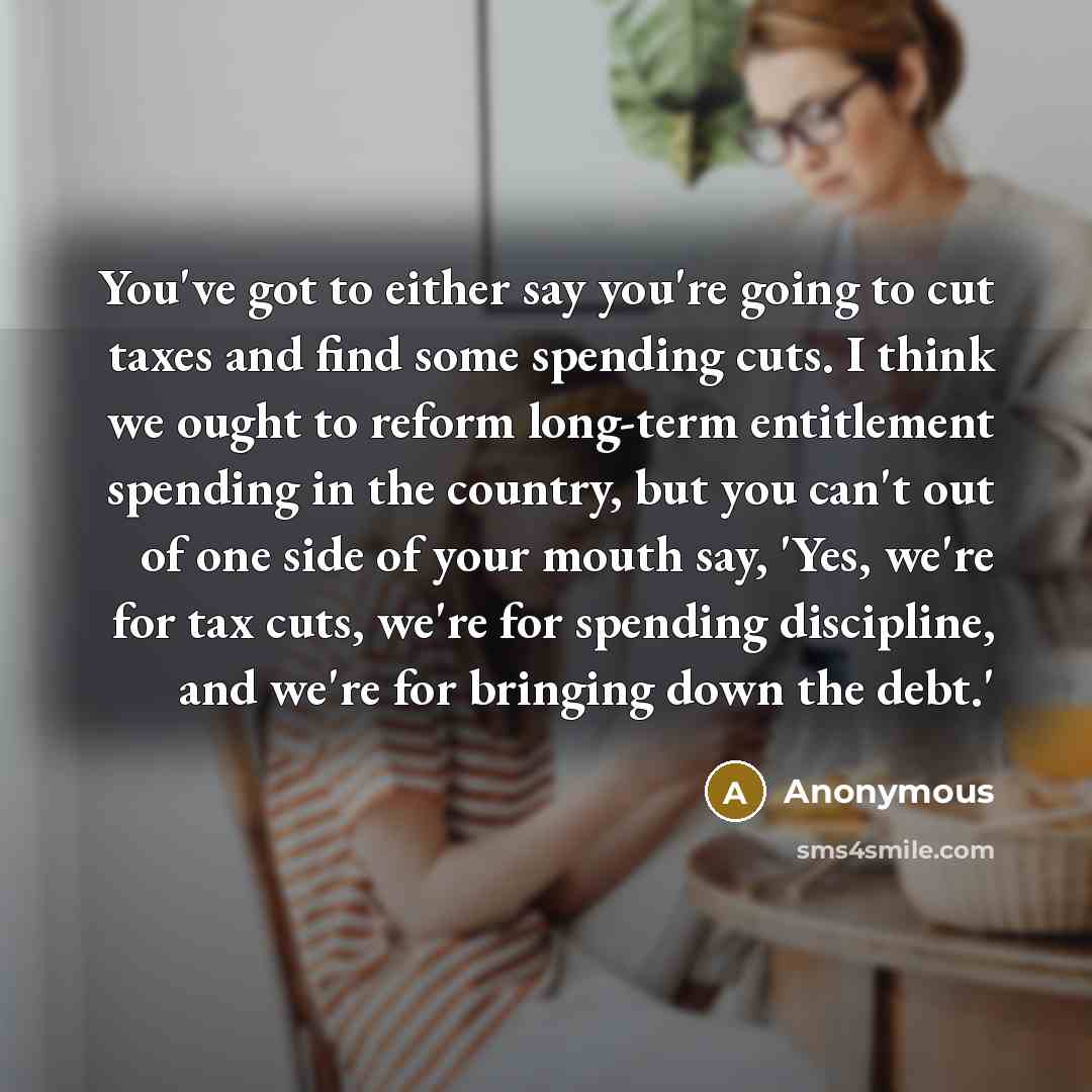 “You've got to either say you're going to cut taxes…” quote by Anonymous