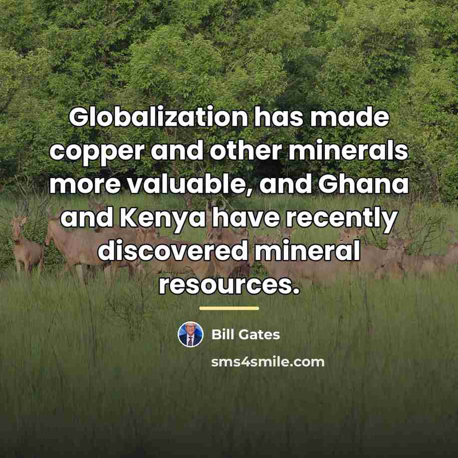 “Globalization has made copper and other minerals more valuable, and…” quote by Bill Gates