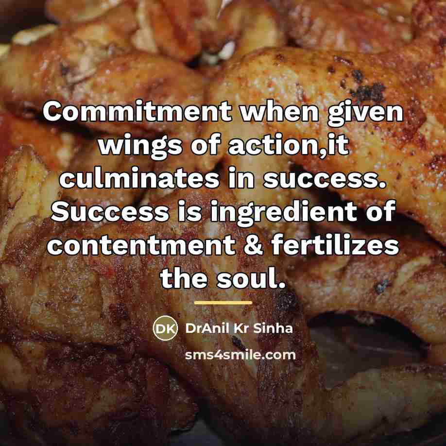 “Commitment when given wings of action,it culminates in success. Success…” quote by DrAnil Kr Sinha