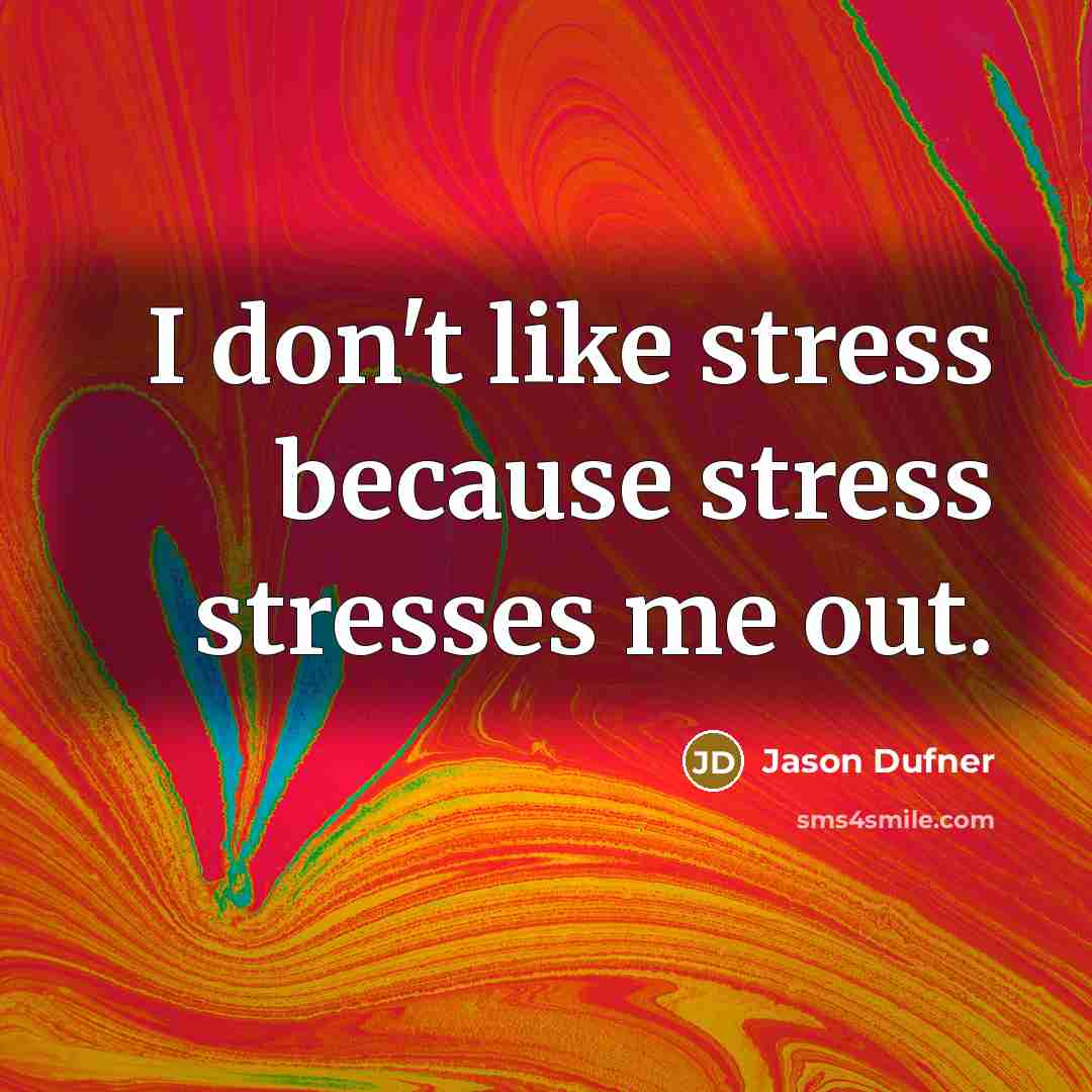 “I don't like stress because stress stresses me out.…” quote by Jason Dufner