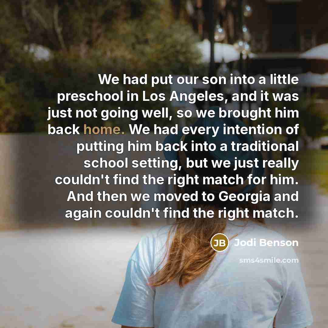 “We had put our son into a little preschool in…” quote by Jodi Benson