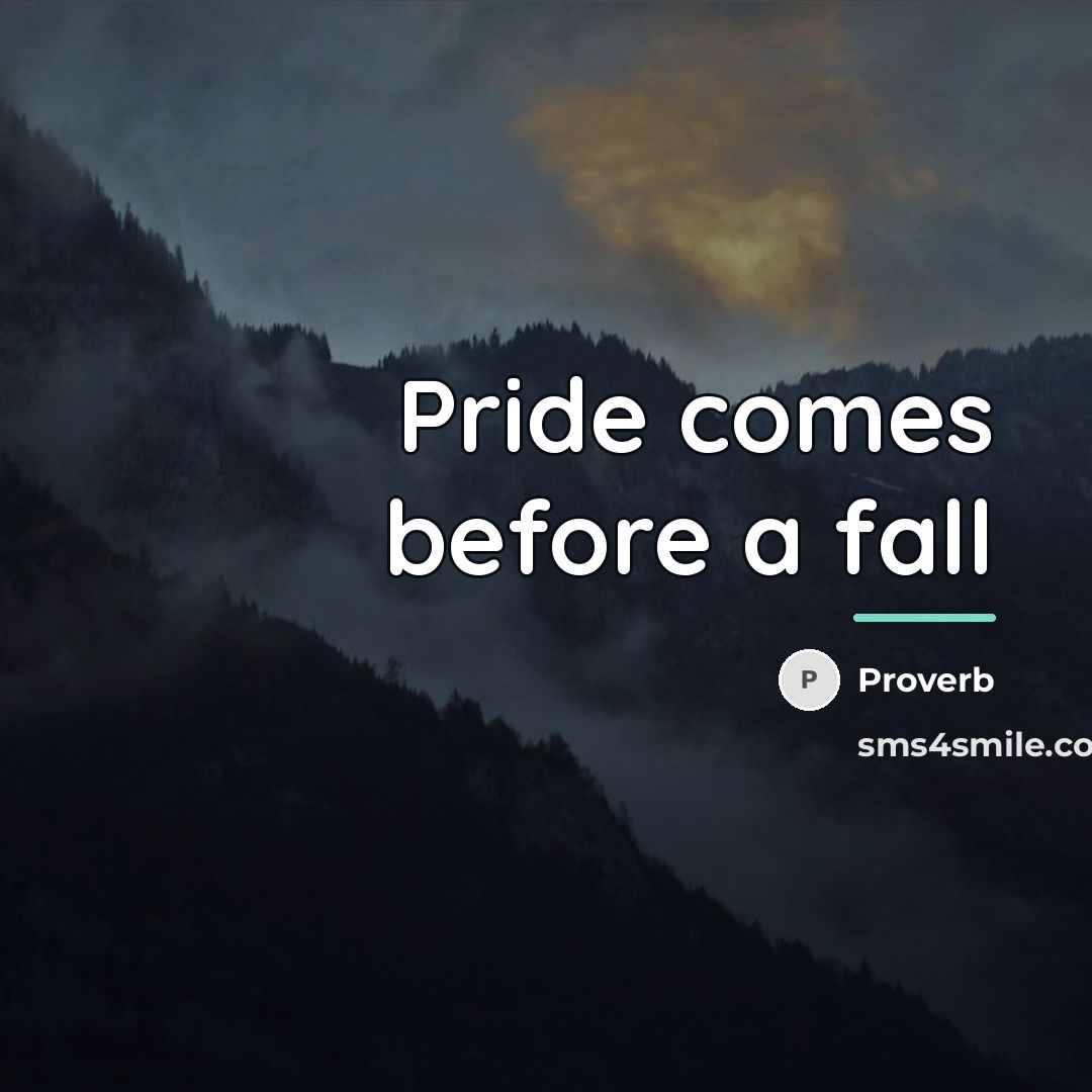 “Pride comes before a fall…” quote by Proverb