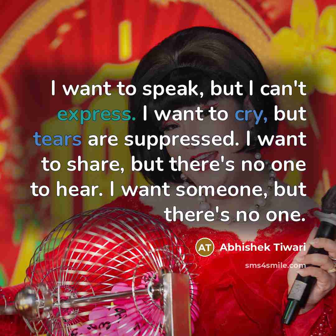 “I want to speak, but I can't express. I want…” quote by Abhishek Tiwari