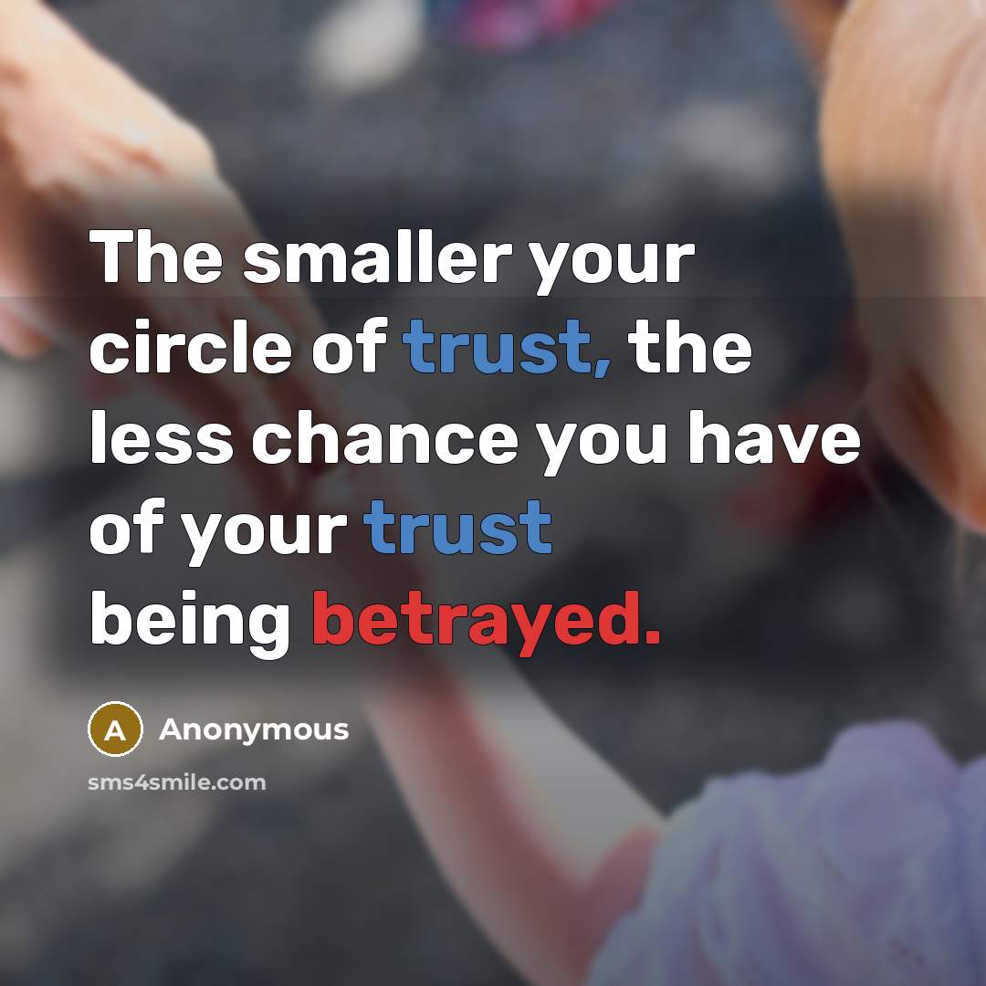 “The smaller your circle of trust, the less chance you…” quote by Anonymous