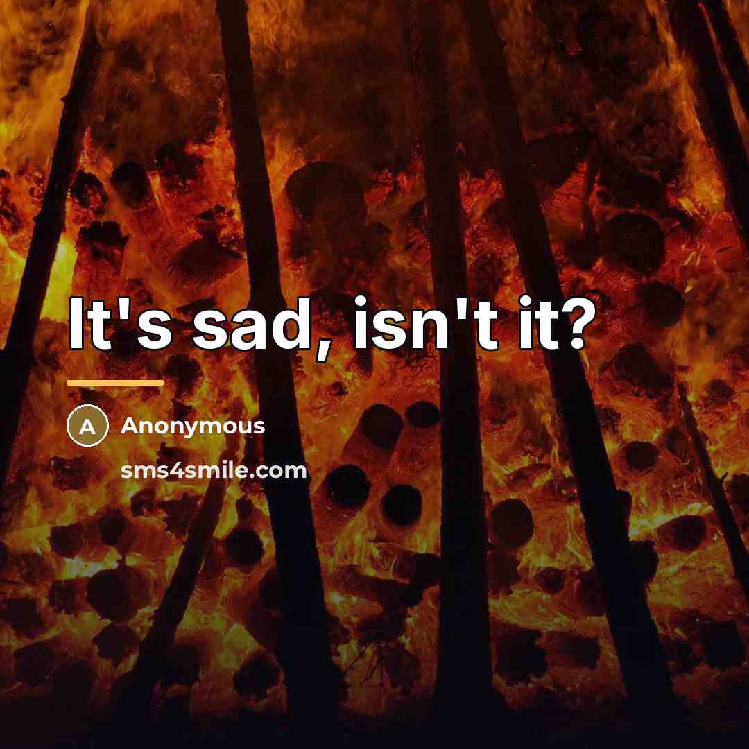 “It's sad, isn't it?…” quote by Anonymous