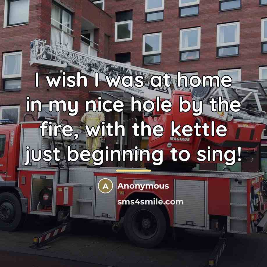“I wish I was at home in my nice hole…” quote by Anonymous