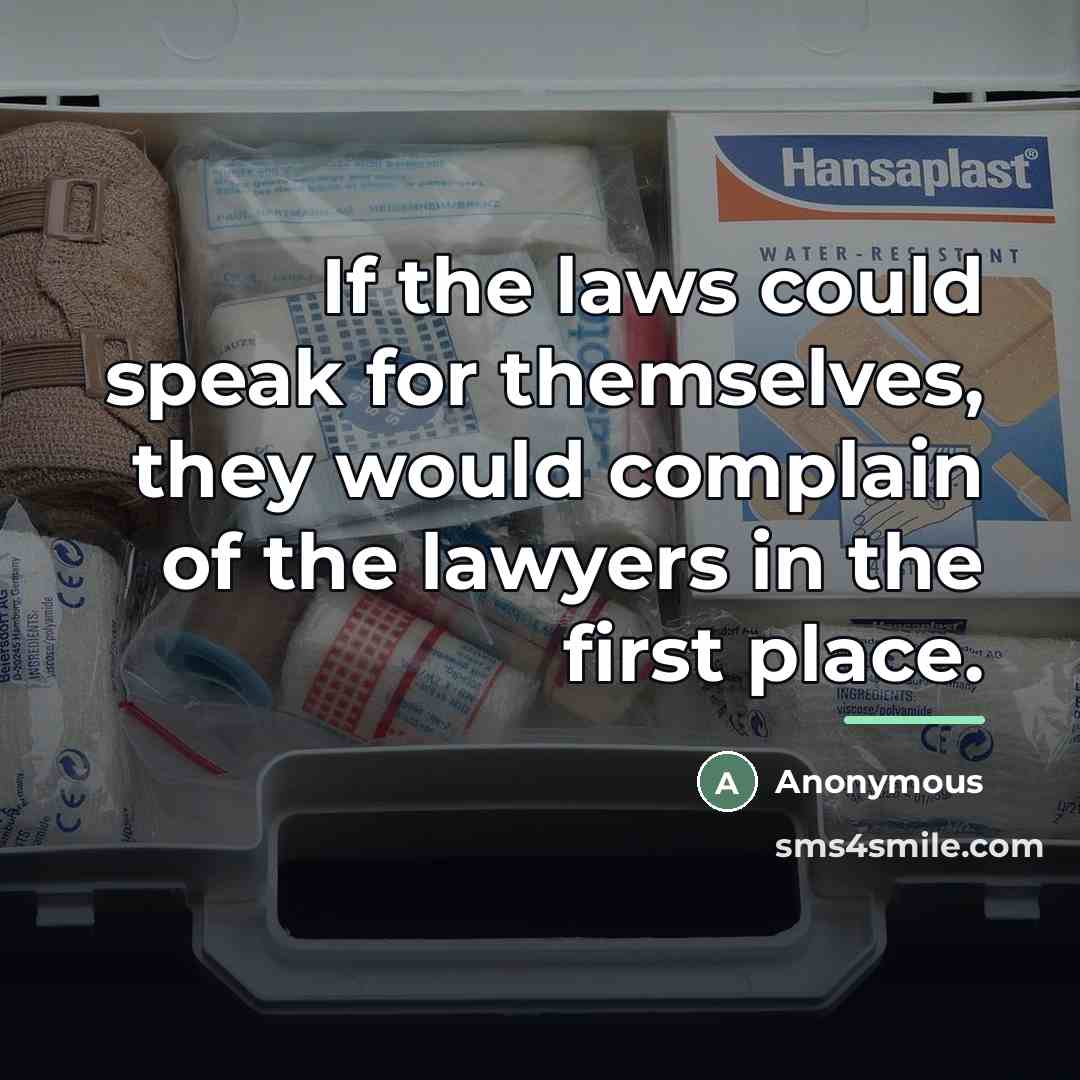 “If the laws could speak for themselves, they would complain…” quote by Anonymous