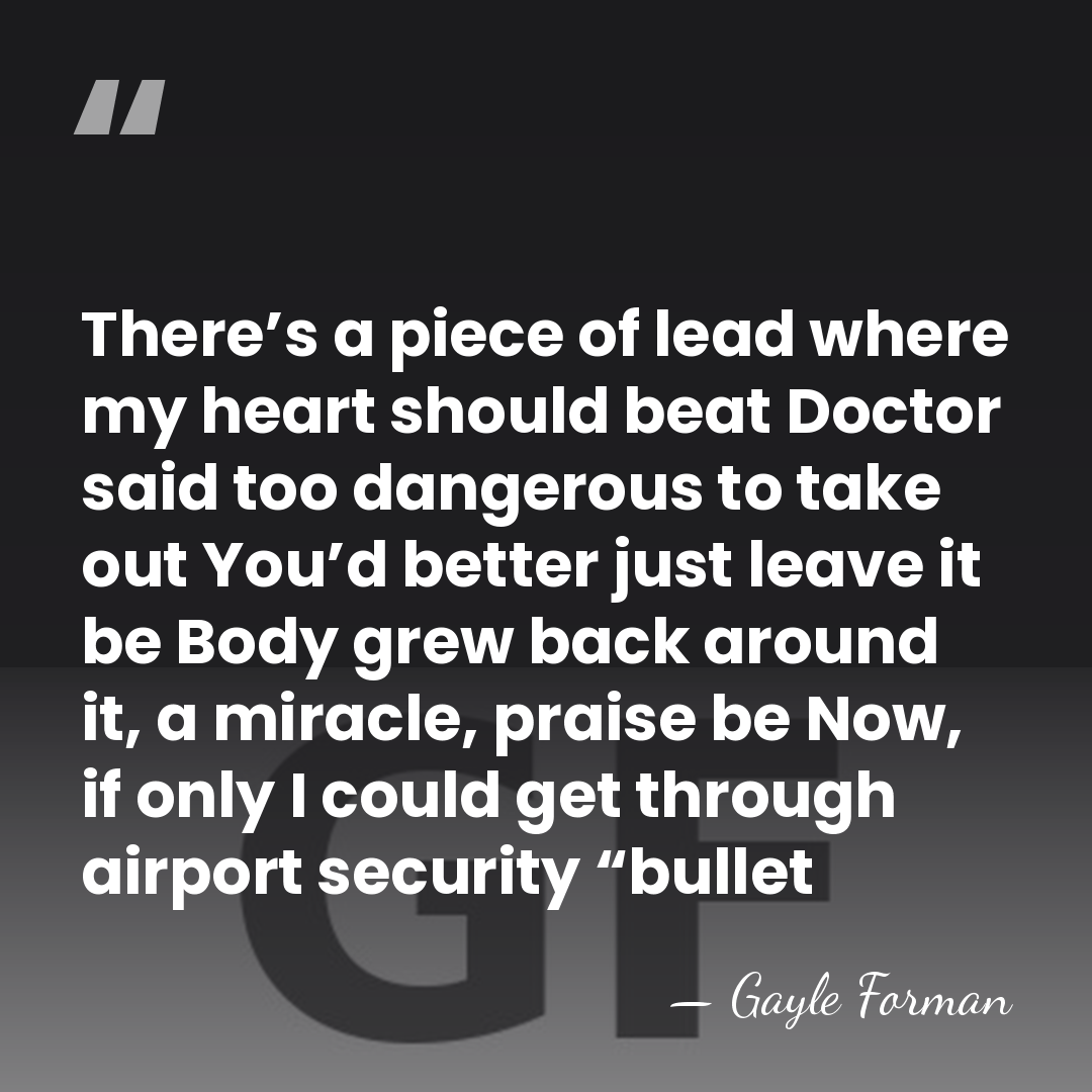 There’s a piece of lead where my heart should beat Doctor said&hellip; - Gayle Forman