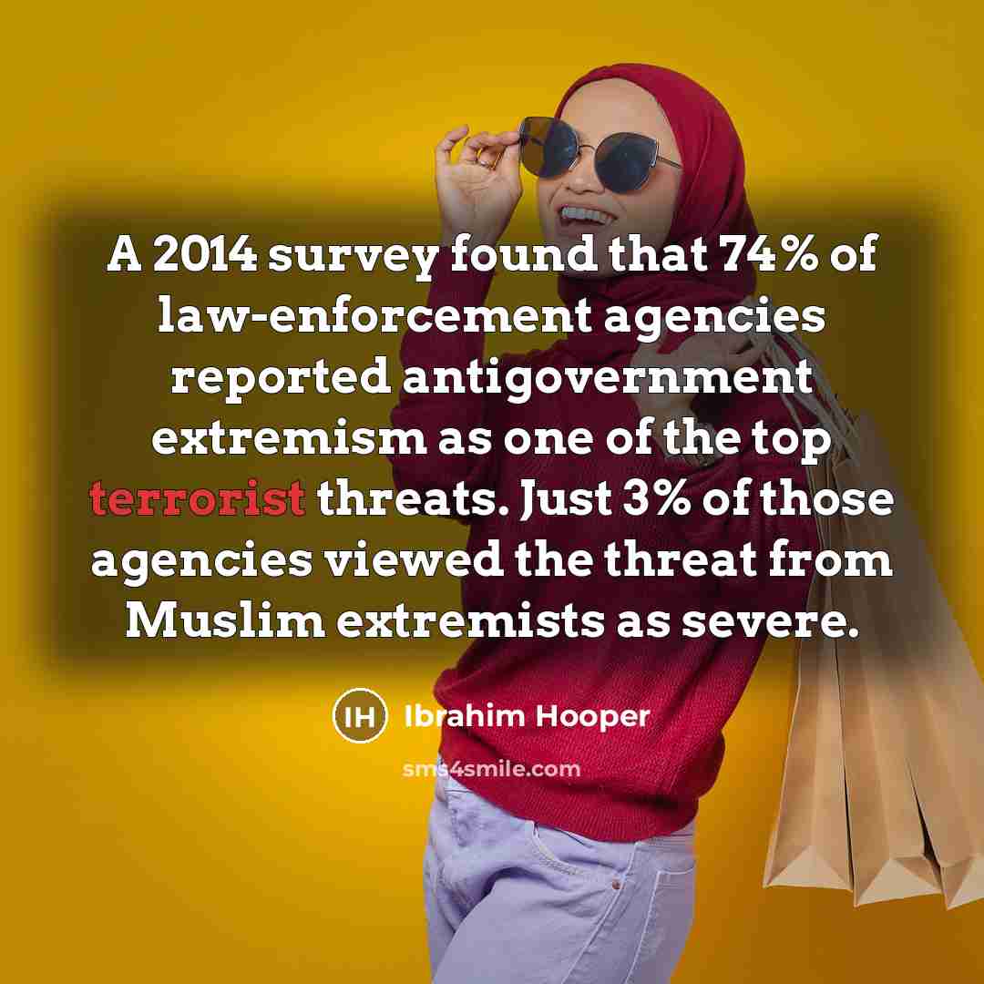 “A 2014 survey found that 74% of law-enforcement agencies reported…” quote by Ibrahim Hooper
