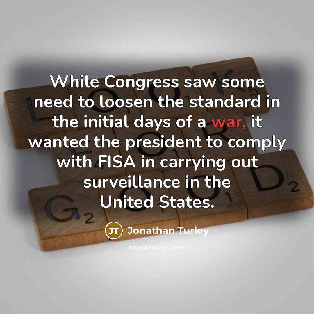 “While Congress saw some need to loosen the standard in…” quote by Jonathan Turley