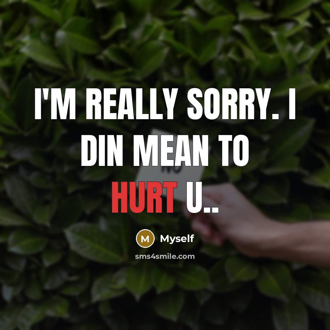 “I'm really sorry. I din mean to hurt u..” quote by Myself
