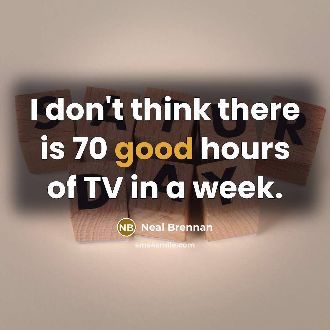 “I don't think there is 70 good hours of TV…” quote by Neal Brennan
