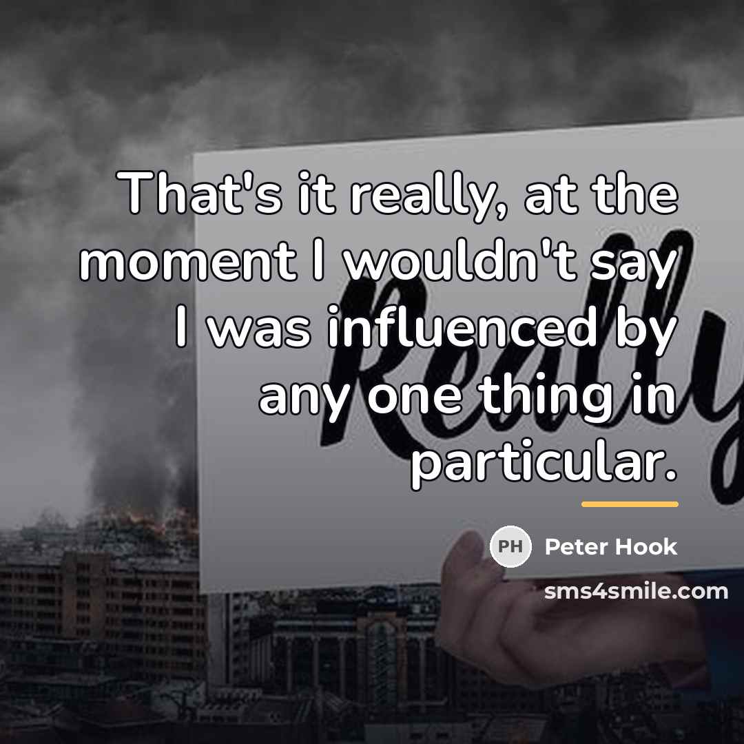 “That's it really, at the moment I wouldn't say I…” quote by Peter Hook