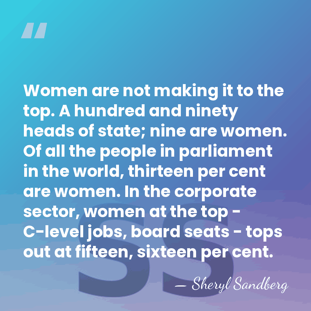 Women are not making it to the top. A hundred and ninety&hellip; - Sheryl Sandberg