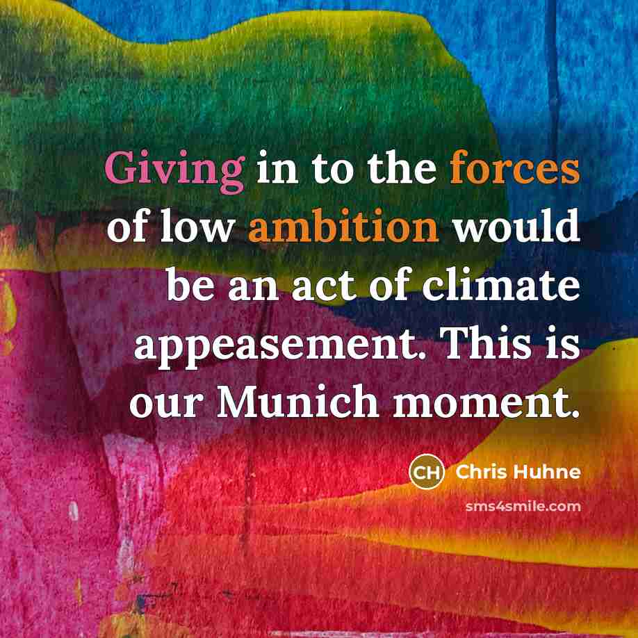 “Giving in to the forces of low ambition would be…” quote by Chris Huhne