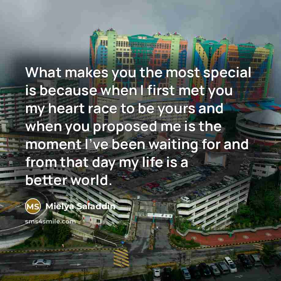 “What makes you the most special is because when I…” quote by Mielya Saladdin