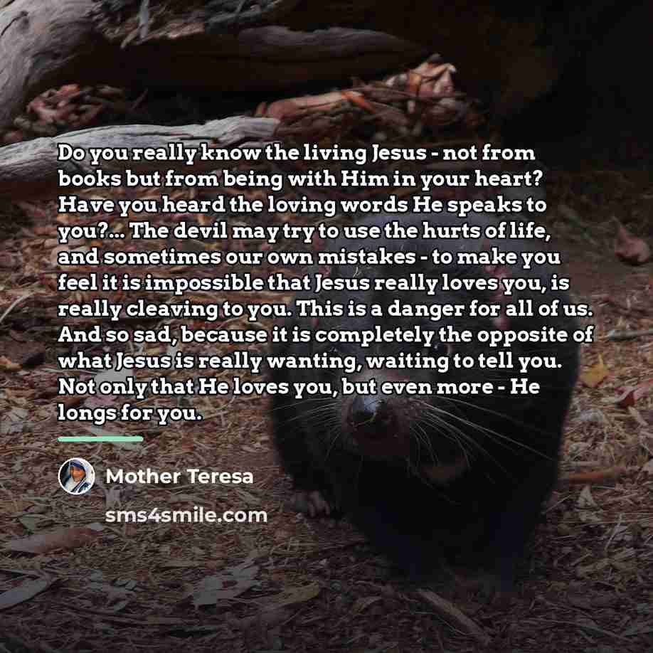 “Do you really know the living Jesus - not from…” quote by Mother Teresa