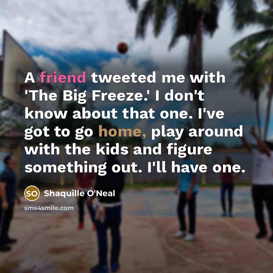 “A friend tweeted me with 'The Big Freeze.' I don't…” quote by Shaquille O'Neal