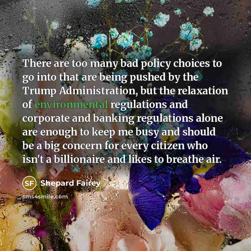“There are too many bad policy choices to go into…” quote by Shepard Fairey