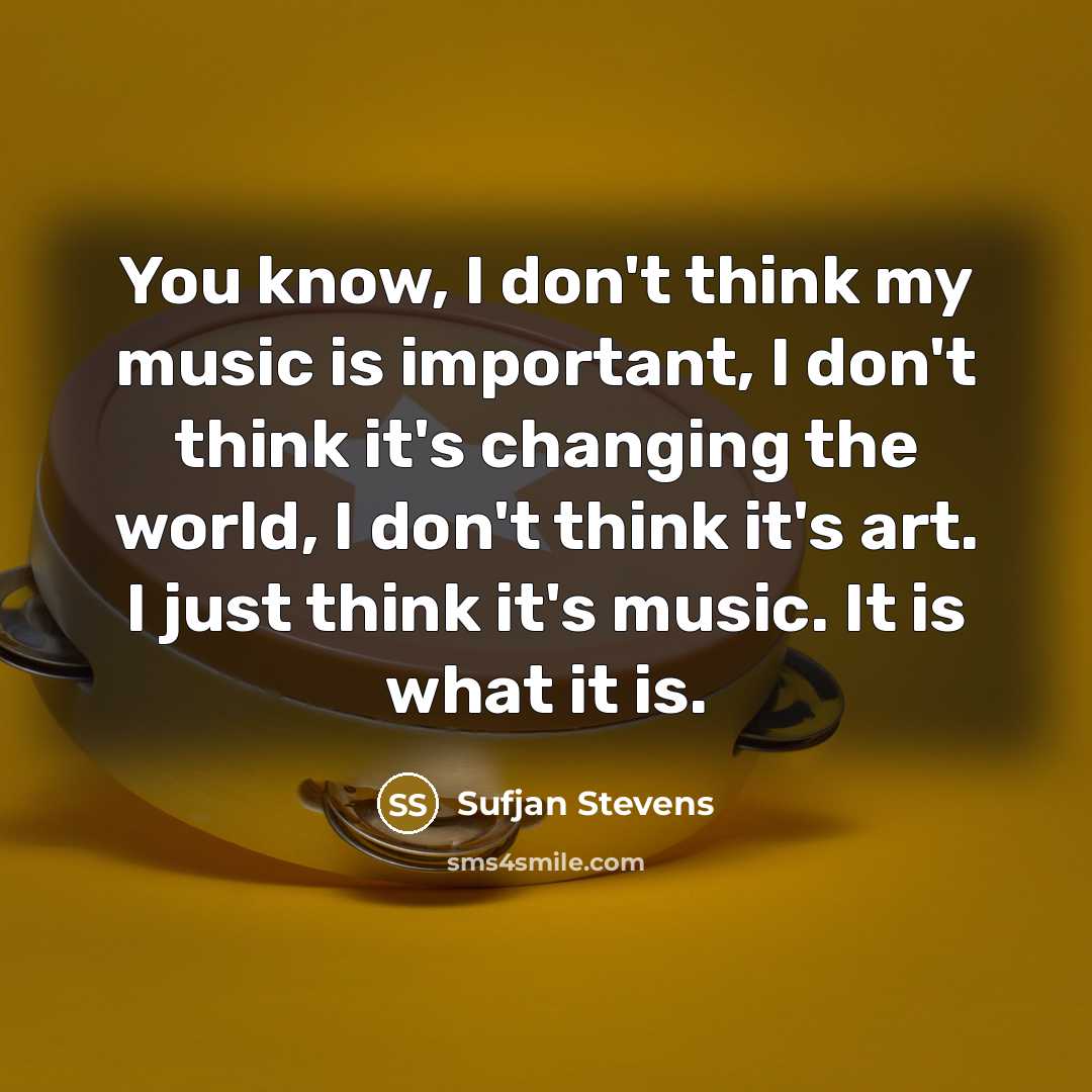 “You know, I don't think my music is important, I…” quote by Sufjan Stevens