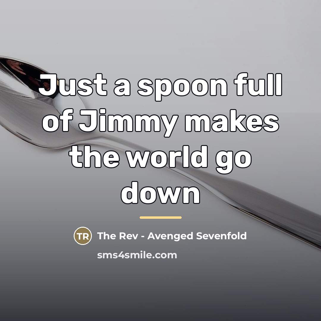 “Just a spoon full of Jimmy makes the world go down” quote by The Rev - Avenged Sevenfold