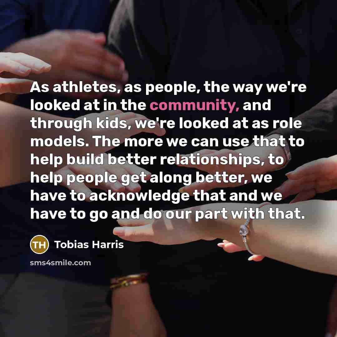 “As athletes, as people, the way we're looked at in…” quote by Tobias Harris