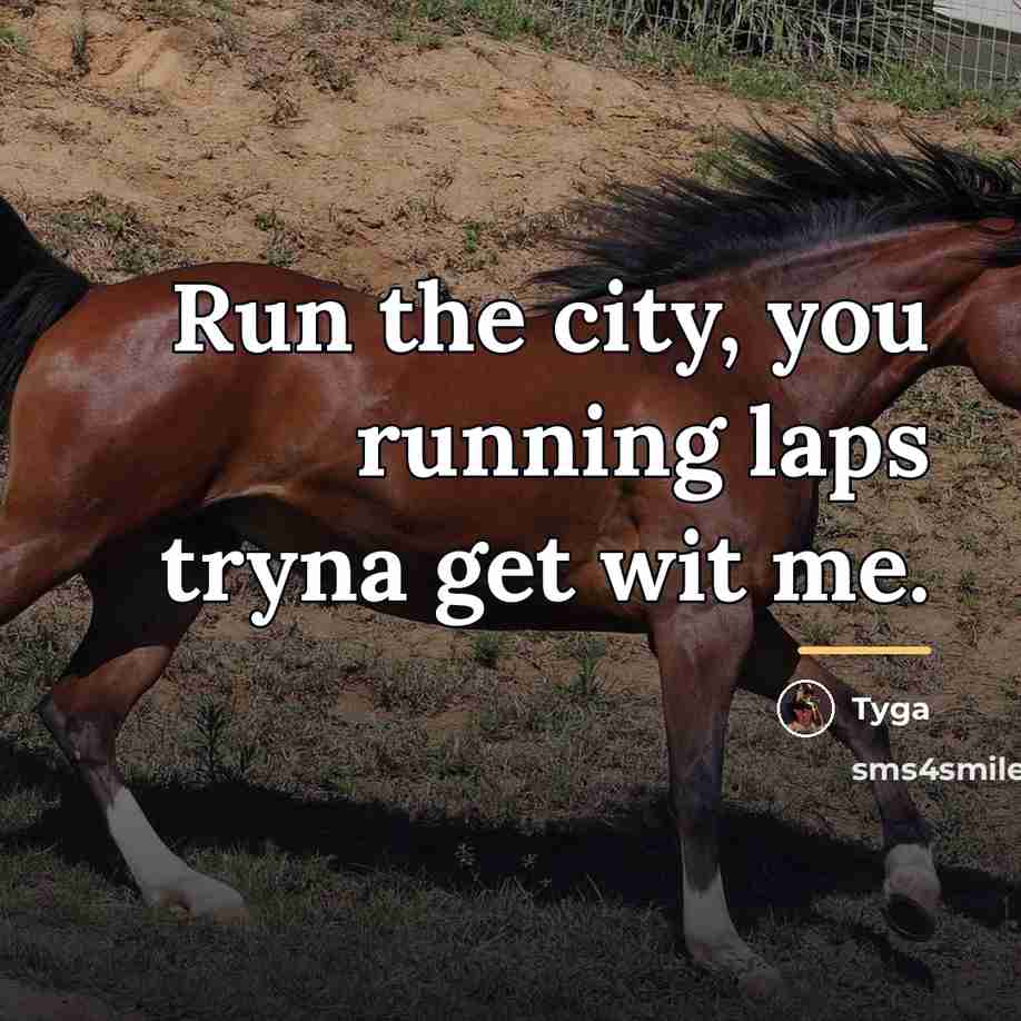 “Run the city, you running laps tryna get wit me.…” quote by Tyga