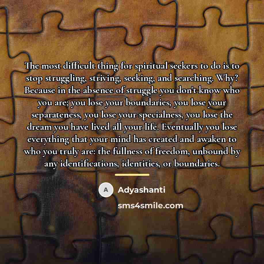 “The most difficult thing for spiritual seekers to do is…” quote by Adyashanti