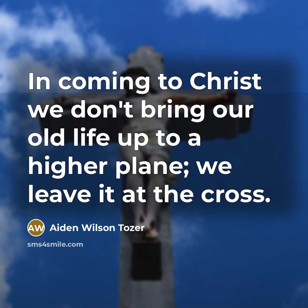“In coming to Christ we don't bring our old life…” quote by Aiden Wilson Tozer