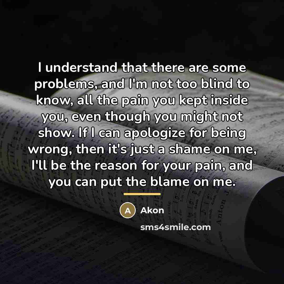 “I understand that there are some problems, and I'm not…” quote by Akon